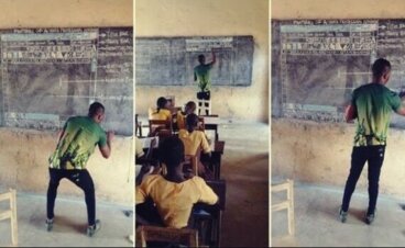 Atitude e inspiração: o professor de Gana que ensina informática com lousa e giz
